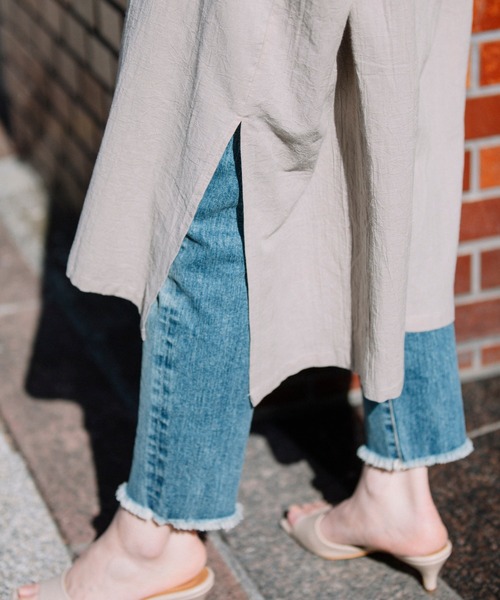 Munich（ミューニック）の「コットンリネンボイルキャッチワッシャー　ビッグワンピース（ワンピース・レディース・ホワイト/ブラック/グレイッシュベージュ・FREE）」の14枚目の写真