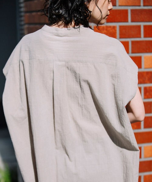 Munich（ミューニック）の「コットンリネンボイルキャッチワッシャー　ビッグワンピース（ワンピース・レディース・ホワイト/ブラック/グレイッシュベージュ・FREE）」の11枚目の写真