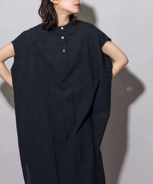 Munich（ミューニック）の「コットンリネンボイルキャッチワッシャー　ビッグワンピース（ワンピース・レディース・ホワイト/ブラック/グレイッシュベージュ・FREE）」の18枚目の写真