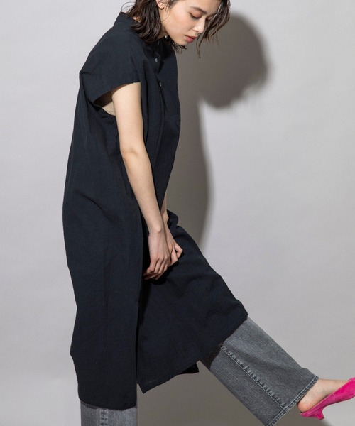 Munich（ミューニック）の「コットンリネンボイルキャッチワッシャー　ビッグワンピース（ワンピース・レディース・ホワイト/ブラック/グレイッシュベージュ・FREE）」の19枚目の写真