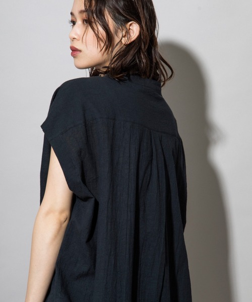 Munich（ミューニック）の「コットンリネンボイルキャッチワッシャー　ビッグワンピース（ワンピース・レディース・ホワイト/ブラック/グレイッシュベージュ・FREE）」の22枚目の写真