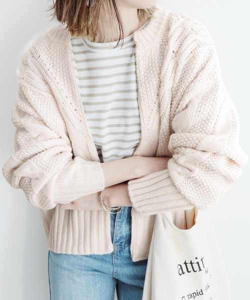 Reca レカ の ケーブル編みニットカーディガン カーディガン ボレロ Wear