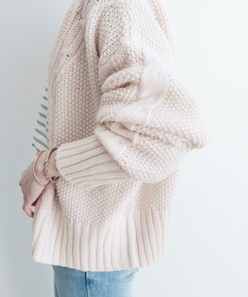 reca（レカ）の「ケーブル編みニットカーディガン（カーディガン/ボレロ・レディース・ベージュ/アイボリー・FREE）」の19枚目の写真