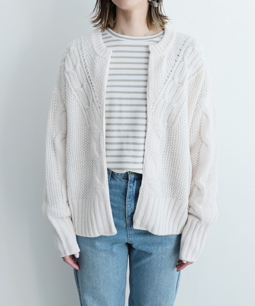 reca（レカ）の「ケーブル編みニットカーディガン（カーディガン/ボレロ・レディース・ベージュ/アイボリー・FREE）」の17枚目の写真