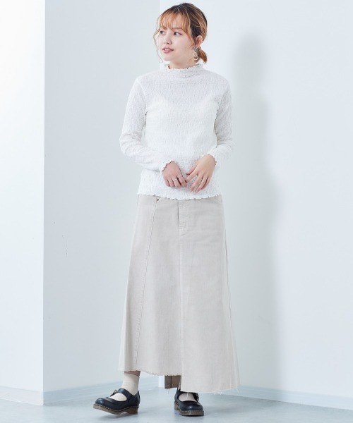 cepo（セポ）の「ミドルネック ランダムシャーリングプルオーバー（Tシャツ/カットソー・レディース・ブラック/グレー/オフホワイト/ライム・M）」の10枚目の写真