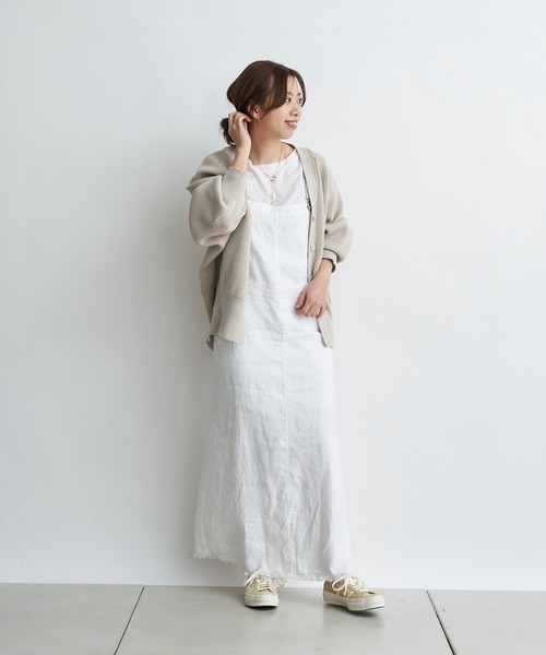 DouDou（ドゥドゥ）の「ポリエステルカーディガン（カーディガン/ボレロ・レディース・ライトグレー/オフホワイト/イエロー・FREE）」の6枚目の写真