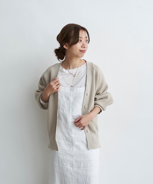 DouDou（ドゥドゥ）の「ポリエステルカーディガン（カーディガン/ボレロ・レディース・ライトグレー/オフホワイト/イエロー・FREE）」の8枚目の写真