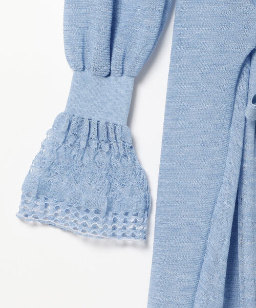 boussole（ブソル）の「BOUSSOLE / シースルー ガウン カーディガン（カーディガン/ボレロ・レディース・ライトブルー・ONE SIZE）」の4枚目の写真