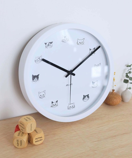 松尾ミユキ（マツオミユキ）の「松尾ミユキ/掛け時計M/猫（掛け時計・レディース・ベージュ/グレー/ホワイト・M）」の2枚目の写真