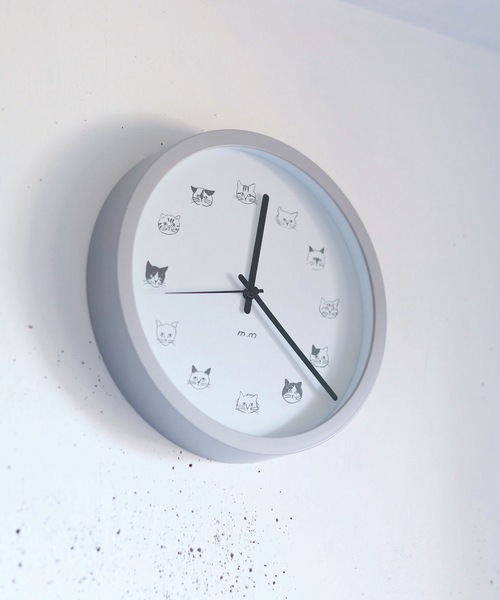 松尾ミユキ（マツオミユキ）の「松尾ミユキ/掛け時計M/猫（掛け時計・レディース・ベージュ/グレー/ホワイト・M）」の7枚目の写真