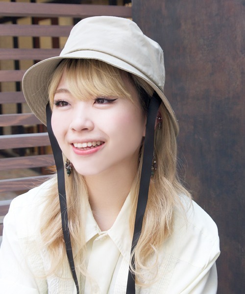 polcadot（ポルカドット）の「グログラン ストラップ バケットハット（ハット・レディース・ベージュ/ブラック/パープル/カーキ・FREE）」の3枚目の写真