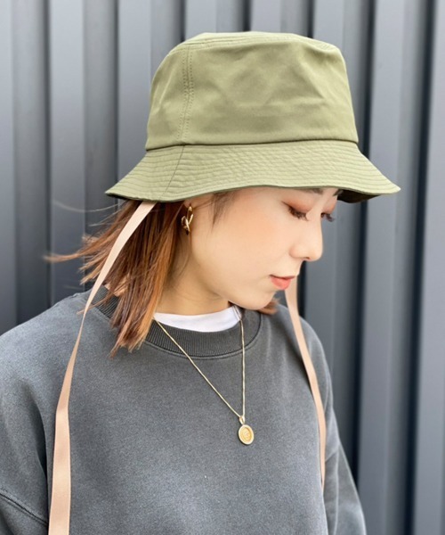 polcadot（ポルカドット）の「グログラン ストラップ バケットハット（ハット・レディース・ベージュ/ブラック/パープル/カーキ・FREE）」の9枚目の写真