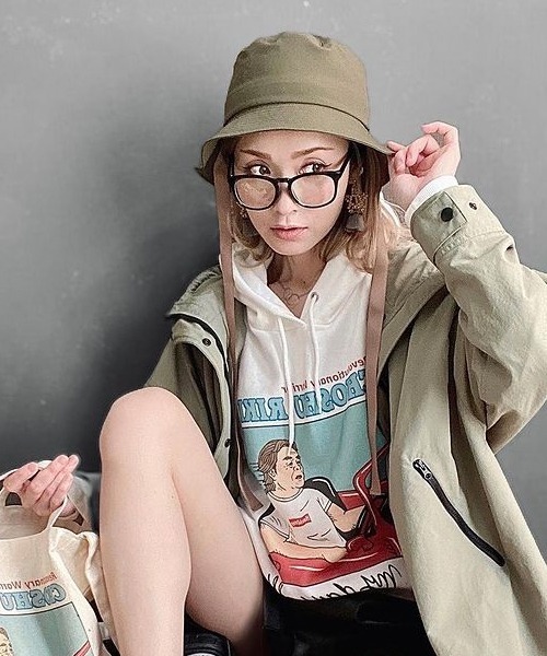 polcadot（ポルカドット）の「グログラン ストラップ バケットハット（ハット・レディース・ベージュ/ブラック/パープル/カーキ・FREE）」の8枚目の写真