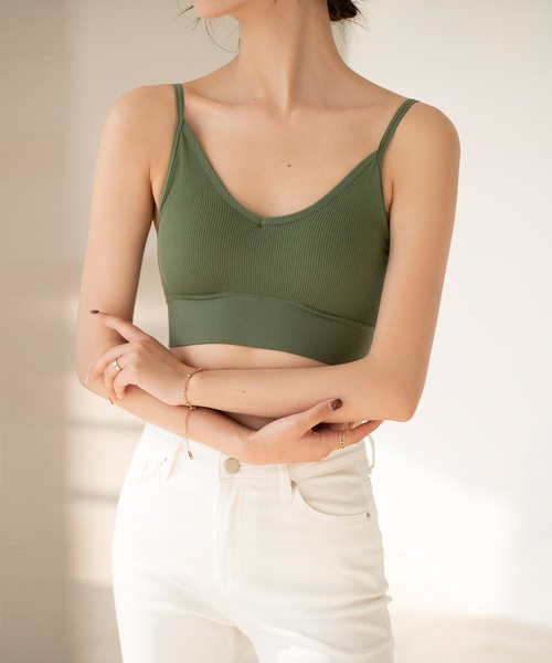 SAISON DE PAPILLON（セゾンドパピヨン）の「リブ編みミディ丈ブラトップ（その他アンダーウェア/インナー・レディース・パープル/テラコッタ/ホワイト/ブラック/ベージュ/カーキ・M）」の14枚目の写真