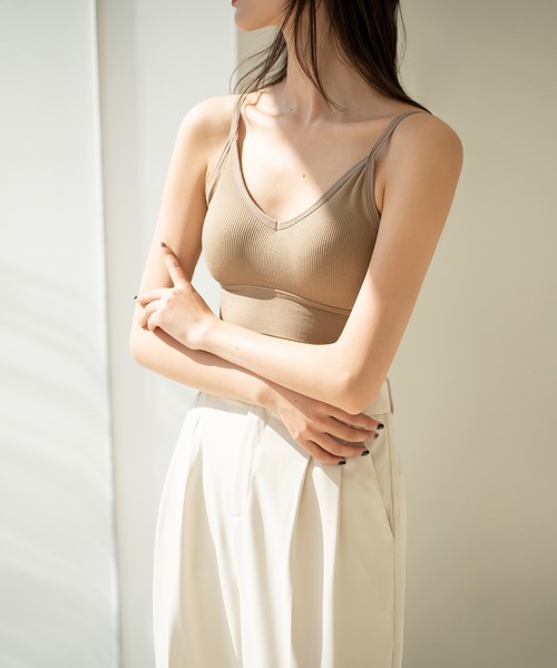 SAISON DE PAPILLON（セゾンドパピヨン）の「リブ編みミディ丈ブラトップ（その他アンダーウェア/インナー・レディース・パープル/テラコッタ/ホワイト/ブラック/ベージュ/カーキ・M）」の18枚目の写真