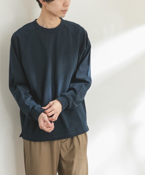 FORK&SPOON（フォークアンドスプーン）の「FORK&SPOON　ラグランロングスリーブTシャツ（Tシャツ/カットソー・メンズ・オフホワイト/グリーン/ネイビー・4/5）」の3枚目の写真