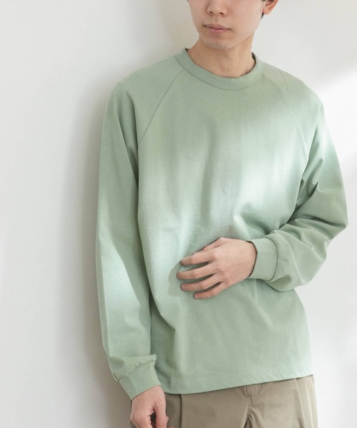 FORK&SPOON（フォークアンドスプーン）の「FORK&SPOON　ラグランロングスリーブTシャツ（Tシャツ/カットソー・メンズ・オフホワイト/グリーン/ネイビー・4/5）」の4枚目の写真