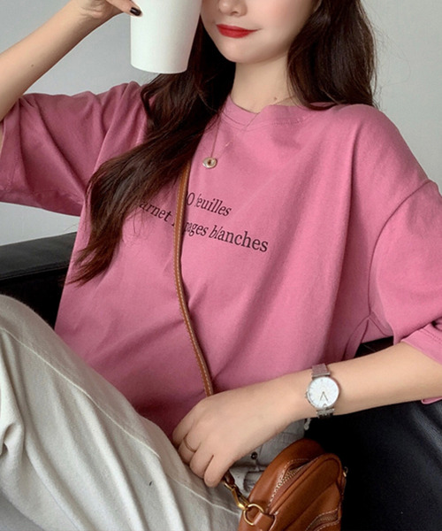 JUNOAH（ジュノア）の「フロントプリントTシャツ（Tシャツ/カットソー・レディース・ホワイト/ライトブルー/パープル・MEDIUM/LARGE/X-LARGE）」の3枚目の写真