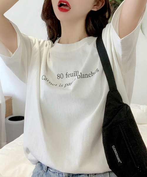 JUNOAH（ジュノア）の「フロントプリントTシャツ（Tシャツ/カットソー・レディース・ホワイト/ライトブルー/パープル・MEDIUM/LARGE/X-LARGE）」の14枚目の写真