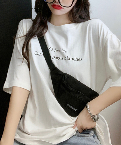 JUNOAH（ジュノア）の「フロントプリントTシャツ（Tシャツ/カットソー・レディース・ホワイト/ライトブルー/パープル・MEDIUM/LARGE/X-LARGE）」の9枚目の写真