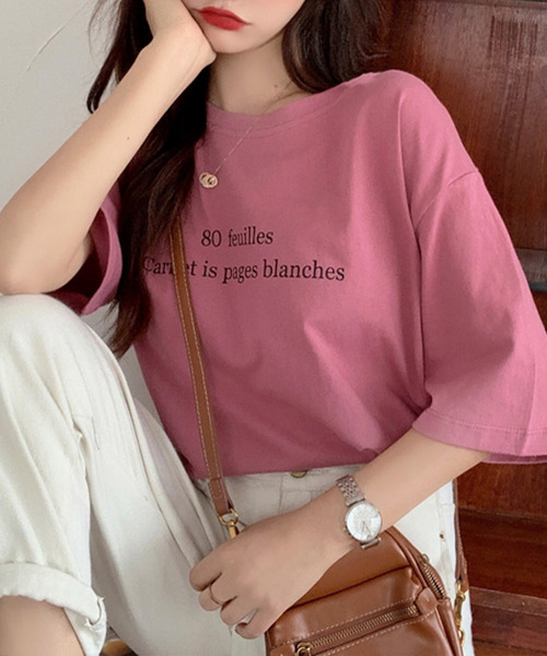 JUNOAH（ジュノア）の「フロントプリントTシャツ（Tシャツ/カットソー・レディース・ホワイト/ライトブルー/パープル・MEDIUM/LARGE/X-LARGE）」の11枚目の写真