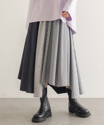 Lui's | ギンガム・ストライプミックスアシメヘムラインスカート(スカート)
