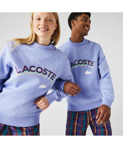 LACOSTE L!VE（ラコステライブ）の「LACOSTE L!VE 3Dアーチネームクルーネックスウェット（スウェット・メンズ・ライトイエロー/バイオレット・L/S/M/XS）」の2枚目の写真