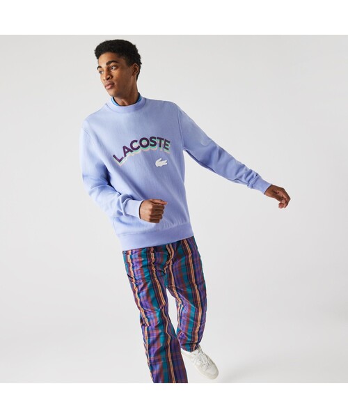 LACOSTE L!VE（ラコステライブ）の「LACOSTE L!VE 3Dアーチネームクルーネックスウェット（スウェット・メンズ・ライトイエロー/バイオレット・L/S/M/XS）」の5枚目の写真