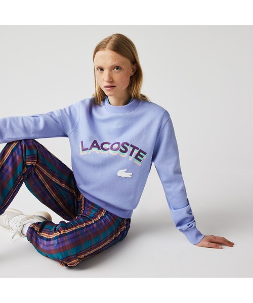 LACOSTE L!VE（ラコステライブ）の「LACOSTE L!VE 3Dアーチネームクルーネックスウェット（スウェット・メンズ・ライトイエロー/バイオレット・L/S/M/XS）」の3枚目の写真