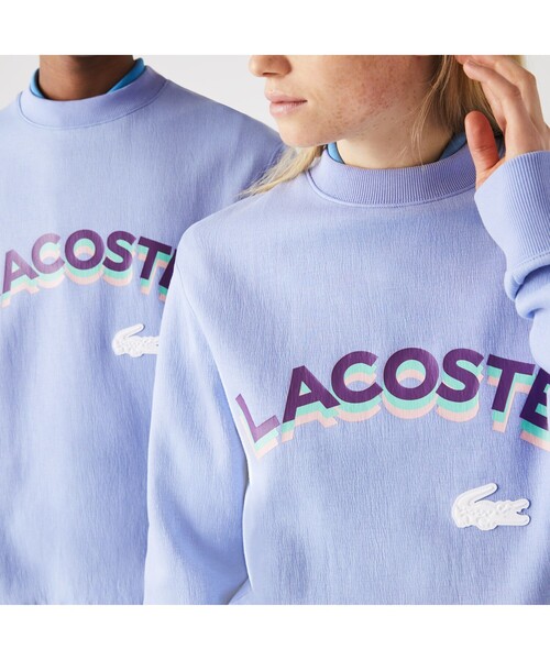 LACOSTE L!VE（ラコステライブ）の「LACOSTE L!VE 3Dアーチネームクルーネックスウェット（スウェット・メンズ・ライトイエロー/バイオレット・L/S/M/XS）」の4枚目の写真