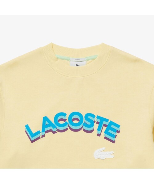 LACOSTE L!VE（ラコステライブ）の「LACOSTE L!VE 3Dアーチネームクルーネックスウェット（スウェット・メンズ・ライトイエロー/バイオレット・L/S/M/XS）」の8枚目の写真