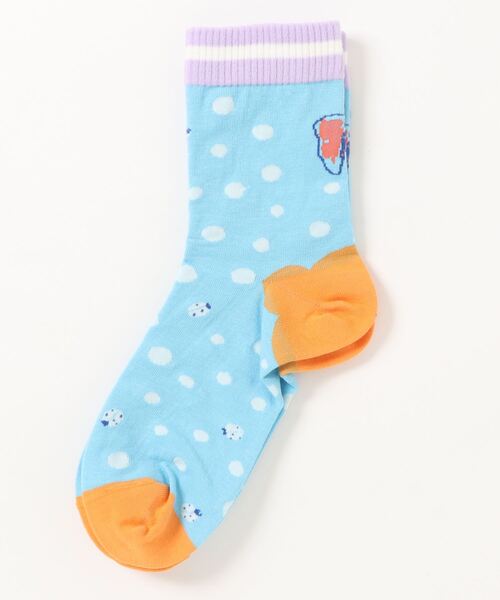 tsumori chisato SLEEP(ツモリチサト スリープ)の「綿アクリル×ドット/ソックス(ソックス/靴下・レディース・アイボリー/ブルー/グレー・MEDIUM)」の1枚目の写真