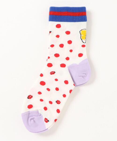 tsumori chisato SLEEP(ツモリチサト スリープ)の「綿アクリル×ドット/ソックス(ソックス/靴下・レディース・アイボリー/ブルー/グレー・MEDIUM)」の2枚目の写真