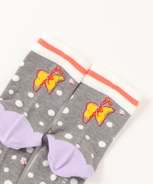 tsumori chisato SLEEP(ツモリチサト スリープ)の「綿アクリル×ドット/ソックス(ソックス/靴下・レディース・アイボリー/ブルー/グレー・MEDIUM)」の4枚目の写真