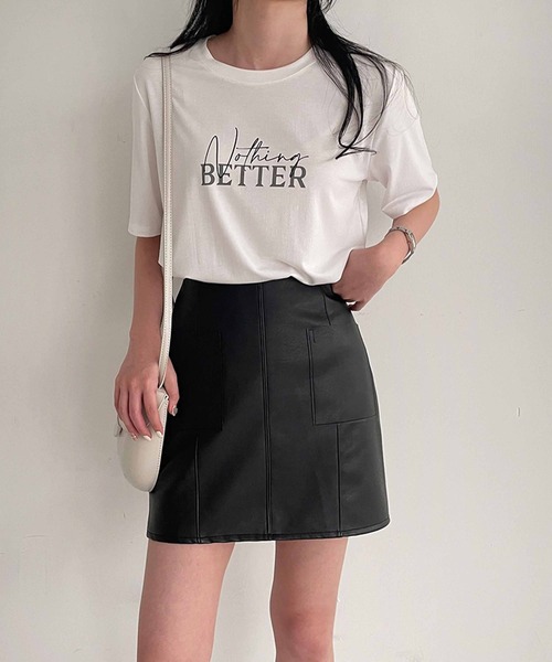 CEMONEMO（セモネモ）の「NOTHING BETTER ロゴ プリント Tシャツ（Tシャツ/カットソー・レディース・ホワイト/ピンク/イエロー・FREE）」の19枚目の写真