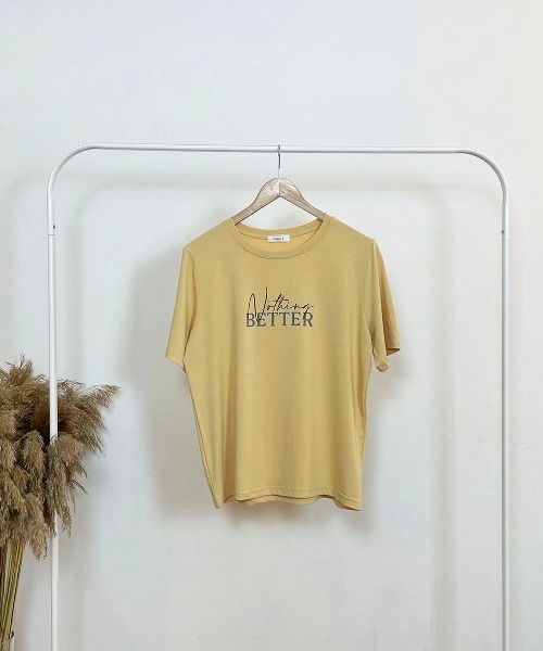 CEMONEMO（セモネモ）の「NOTHING BETTER ロゴ プリント Tシャツ（Tシャツ/カットソー・レディース・ホワイト/ピンク/イエロー・FREE）」の11枚目の写真