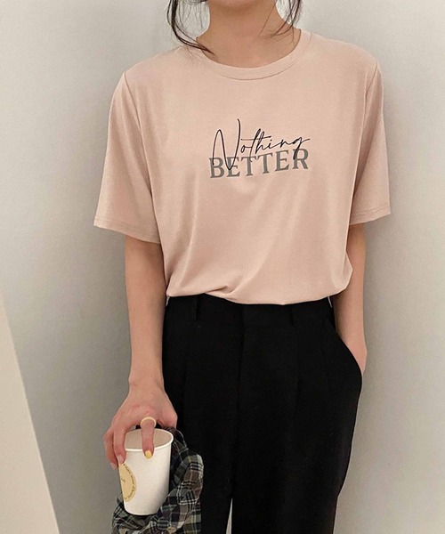 CEMONEMO（セモネモ）の「NOTHING BETTER ロゴ プリント Tシャツ（Tシャツ/カットソー・レディース・ホワイト/ピンク/イエロー・FREE）」の8枚目の写真