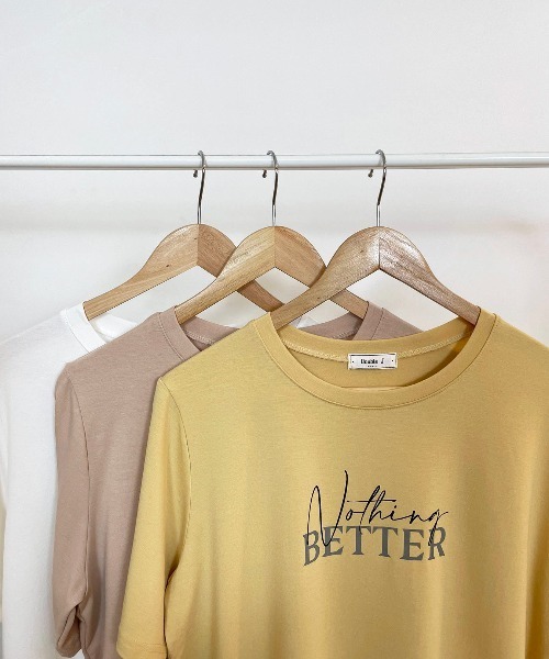 CEMONEMO（セモネモ）の「NOTHING BETTER ロゴ プリント Tシャツ（Tシャツ/カットソー・レディース・ホワイト/ピンク/イエロー・FREE）」の4枚目の写真