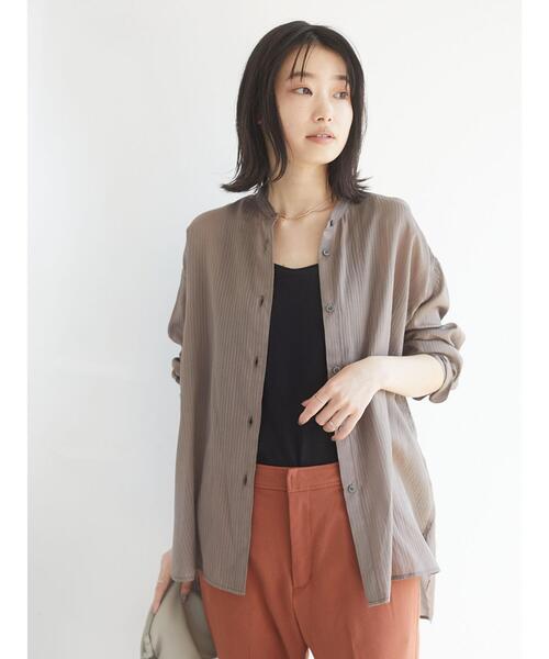 CRAFT STANDARD BOUTIQUE（クラフトスタンダードブティック）の「バンドカラードビーシアーシャツ　＊◇（シャツ/ブラウス・レディース・オフホワイト/モカ・FREE）」の22枚目の写真