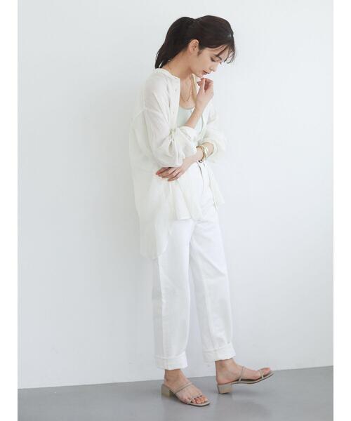 CRAFT STANDARD BOUTIQUE（クラフトスタンダードブティック）の「バンドカラードビーシアーシャツ　＊◇（シャツ/ブラウス・レディース・オフホワイト/モカ・FREE）」の21枚目の写真