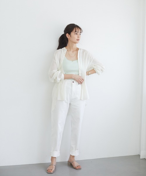 CRAFT STANDARD BOUTIQUE（クラフトスタンダードブティック）の「バンドカラードビーシアーシャツ　＊◇（シャツ/ブラウス・レディース・オフホワイト/モカ・FREE）」の5枚目の写真