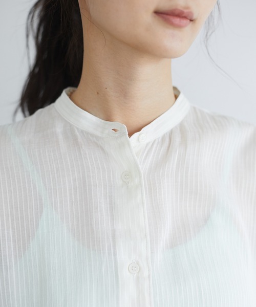 CRAFT STANDARD BOUTIQUE（クラフトスタンダードブティック）の「バンドカラードビーシアーシャツ　＊◇（シャツ/ブラウス・レディース・オフホワイト/モカ・FREE）」の10枚目の写真