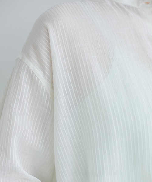 CRAFT STANDARD BOUTIQUE（クラフトスタンダードブティック）の「バンドカラードビーシアーシャツ　＊◇（シャツ/ブラウス・レディース・オフホワイト/モカ・FREE）」の4枚目の写真