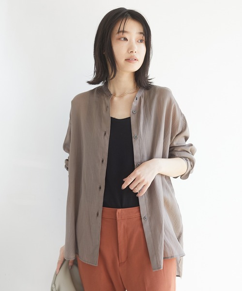 CRAFT STANDARD BOUTIQUE（クラフトスタンダードブティック）の「バンドカラードビーシアーシャツ　＊◇（シャツ/ブラウス・レディース・オフホワイト/モカ・FREE）」の16枚目の写真