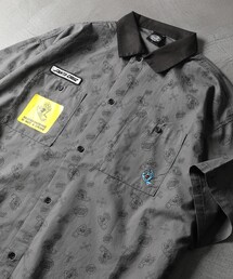 FREAK'S STORE | WEB限定 SANTA CRUZ/サンタクルーズ 別注 ショートスリーブ クレリックワークシャツ/ビッグシルエット/レオパード柄/セットアップ対応(シャツ/ブラウス)