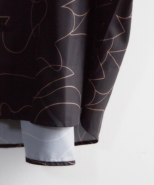 JUNRED（ジュンレッド）の「ラインアートペイントビックシャツ（シャツ/ブラウス・メンズ・ホワイト/ブラック/パープル系その他・M/L）」の6枚目の写真