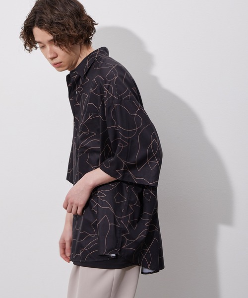 JUNRED（ジュンレッド）の「ラインアートペイントビックシャツ（シャツ/ブラウス・メンズ・ホワイト/ブラック/パープル系その他・M/L）」の14枚目の写真