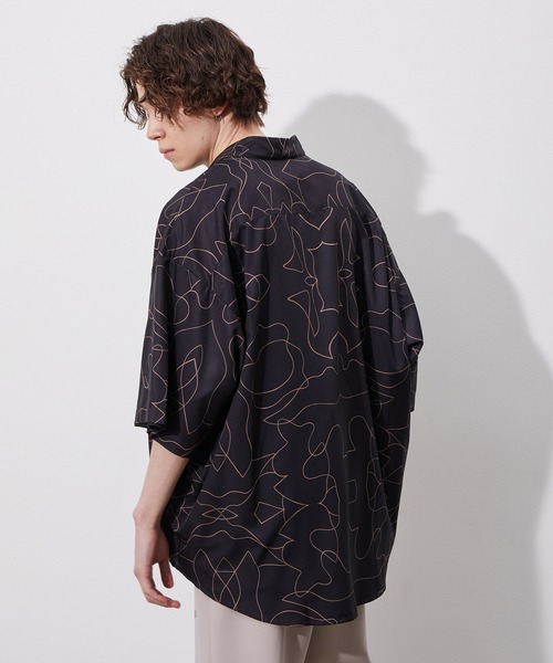 JUNRED（ジュンレッド）の「ラインアートペイントビックシャツ（シャツ/ブラウス・メンズ・ホワイト/ブラック/パープル系その他・M/L）」の15枚目の写真