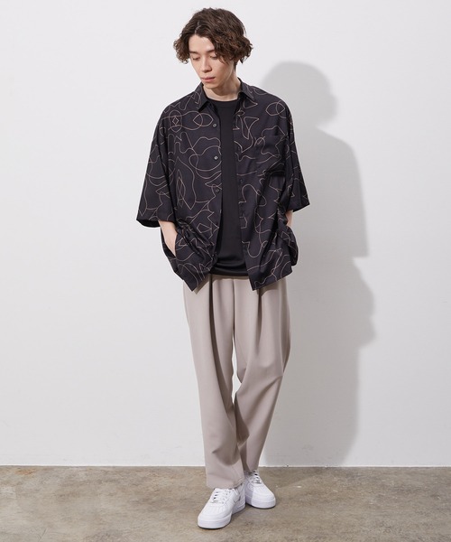 JUNRED（ジュンレッド）の「ラインアートペイントビックシャツ（シャツ/ブラウス・メンズ・ホワイト/ブラック/パープル系その他・M/L）」の16枚目の写真