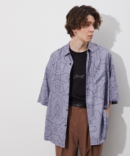 JUNRED（ジュンレッド）の「ラインアートペイントビックシャツ（シャツ/ブラウス・メンズ・ホワイト/ブラック/パープル系その他・M/L）」の21枚目の写真